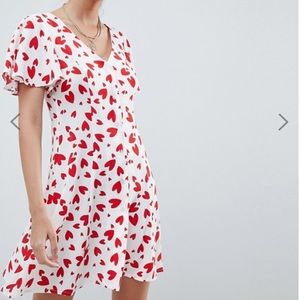 Never worn ♥️ASOS mini tea dress heart print